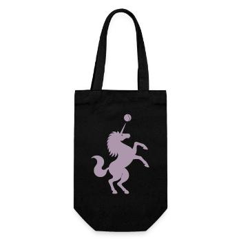 Unicorn Tennis Player Silhouette Minimalist - Gift Bag for Bottles - black - Front