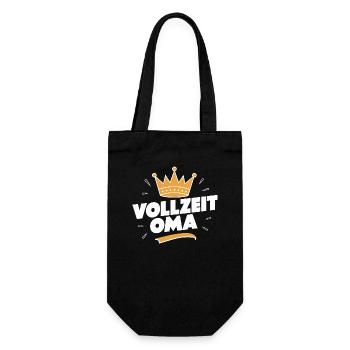 Vollzeit-Oma Lustig Ruhestand Rente - Geschenkbeutel für Flaschen - Schwarz - Vorne