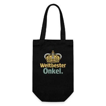 Weltbester Onkel T-Shirt Geburtstag Weihnachten - Geschenkbeutel für Flaschen - Schwarz - Vorne