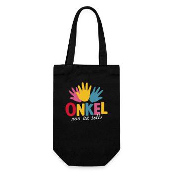 Onkel-Toll Beste Wahl Cool Liebe Ehre - Geschenkbeutel für Flaschen - Schwarz - Vorne