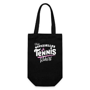 Mein offizielles Tennis-Einhorn-Frau-Shirt - Geschenkbeutel für Flaschen - Schwarz - Vorne