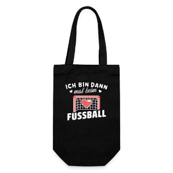 Fußball-Liebe-Shirt Fan Auszeit Hobby Passion - Geschenkbeutel für Flaschen - Schwarz - Vorne