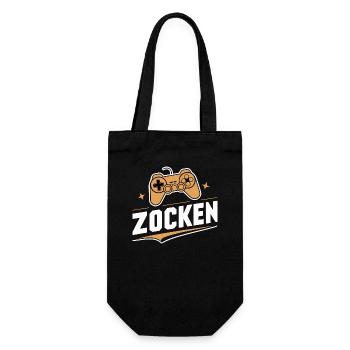 Zocken-Paradies Gamer Controller Spiel-Nacht Fun - Geschenkbeutel für Flaschen - Schwarz - Vorne