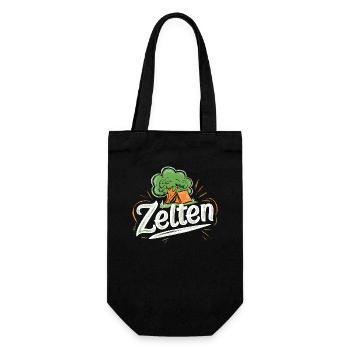 Zelten Outdoor Camper Abenteuer Naturfreund - Geschenkbeutel für Flaschen - Schwarz - Vorne