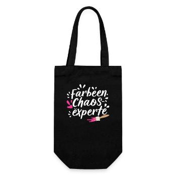 Erzieher-Farben-Chaos-Experte T-Shirt Bunt Spaß - Geschenkbeutel für Flaschen - Schwarz - Vorne