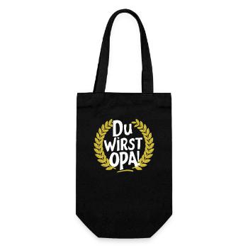 Du wirst Opa Bester Grossvater Bald Enkelsohn - Geschenkbeutel für Flaschen - Schwarz - Vorne
