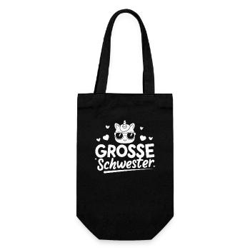 Große Schwester Einhorn Cool Schwanger Nachwuchs - Geschenkbeutel für Flaschen - Schwarz - Vorne
