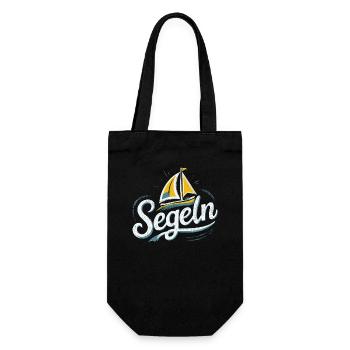Segeln Leidenschaft Meer Wind Freiheit Geschenk - Geschenkbeutel für Flaschen - Schwarz - Vorne