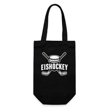 Eishockey-Hit Puck Schlittschuhe Torwart Fan - Geschenkbeutel für Flaschen - Schwarz - Vorne