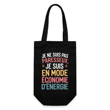 Je ne suis pas paresseux, je suis en mode économie - Sac à bouteille - noir - Devant