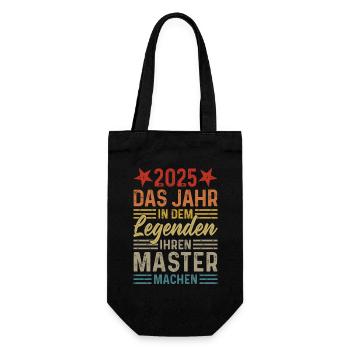 2025 Das Jahr in dem Legenden ihren Master machen - Geschenkbeutel für Flaschen - Schwarz - Vorne