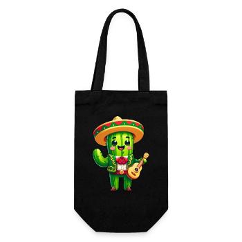 Cinco de Mayo Cactus Mariachi Guitarist - Gift Bag for Bottles - black - Front