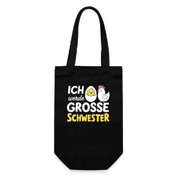 Große Schwester Geschenkidee Schwangerschaft - Geschenkbeutel für Flaschen - Schwarz - Vorne