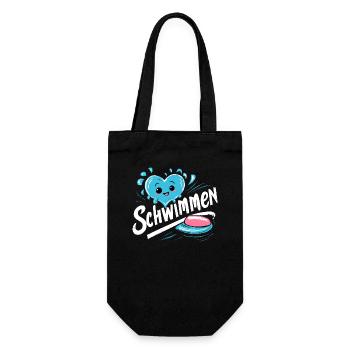 Schwimm-Fan Must-Have Badekappe Brille Handtuch - Geschenkbeutel für Flaschen - Schwarz - Vorne