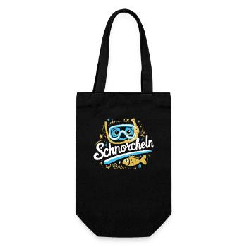 Schnorchel-Abenteuer Taucherbrille Flossen Meer - Geschenkbeutel für Flaschen - Schwarz - Vorne