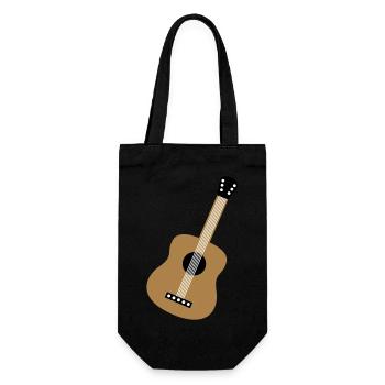 Gitarre - Geschenkbeutel für Flaschen - Schwarz - Vorne