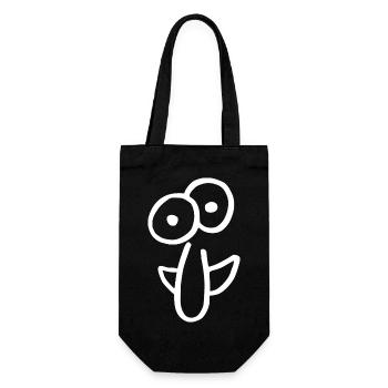 Funny face with a big nose. 5 vector - Gift Bag for Bottles - black - Front