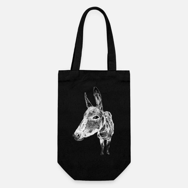 Esel - Geschenkbeutel für Flaschen - Schwarz