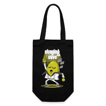 Staying olive - Geschenkbeutel für Flaschen - Schwarz - Vorne