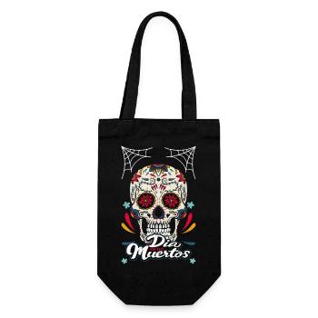 Dia De Los Muertos Tag der Toten Totenkopf - Geschenkbeutel für Flaschen - Schwarz - Vorne