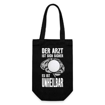 GOLF GOLFSPIELER GOLFBALL UNHEILBAR GOLFER - Geschenkbeutel für Flaschen - Schwarz - Vorne