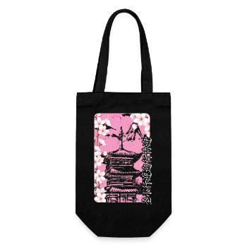 Japan Spring Sakura - Gift Bag for Bottles - black - Front