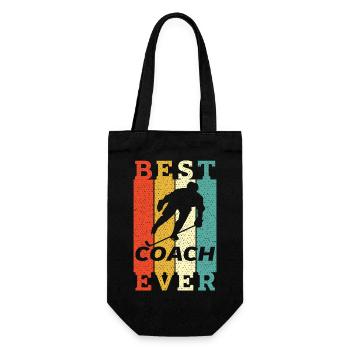 Best Hockey Coach Ever Funny Retro Vintage Gift - Gift Bag for Bottles - black - Front