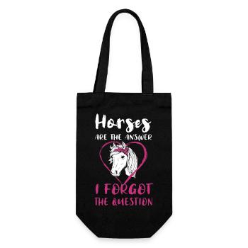 Horses Are The Answer I Forgot The Question Pferde - Gift Bag for Bottles - black - Front