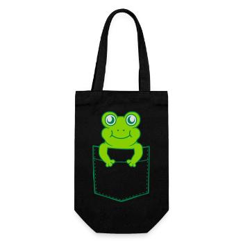 On the go Shirt Bag Frog Comic - Gift Bag for Bottles - black - Front