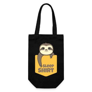 Sleep Schlaf Shirt Faultier Tasche Geschenk Idee - Geschenkbeutel für Flaschen - Schwarz - Vorne