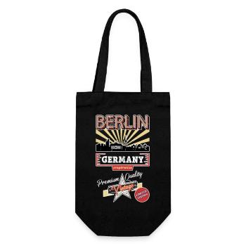 Berlin Germany City Skyline Vintage Retro - Gift Bag for Bottles - black - Front