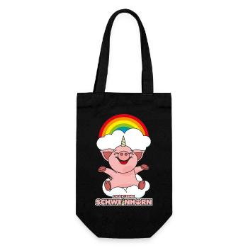 Das kleine Schweinhorn - Geschenkbeutel für Flaschen - Schwarz - Vorne