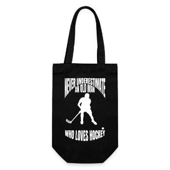 Unihockey Hockeyspieler Hockey Geschenk Feldhockey - Geschenkbeutel für Flaschen - Schwarz - Vorne