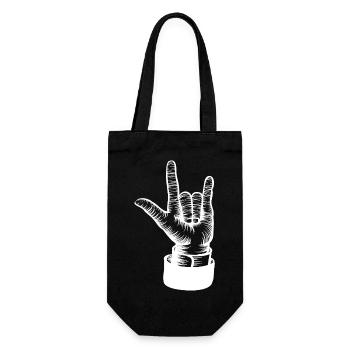 Hand Drawn Three Fingers - Gift Bag for Bottles - black - Front