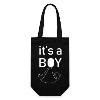 Pregnancy Baby shower Babyshower Boy Girl - Gift Bag for Bottles - black - Front