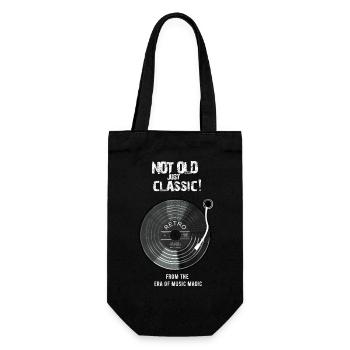 NOT OLD, JUST CLASSIC! RETRO VINTAGE CLASSIC VINYL - Gift Bag for Bottles - black - Front