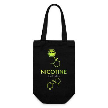 Nikotin Molekül - Chemie Element - Geschenkbeutel für Flaschen - Schwarz - Vorne