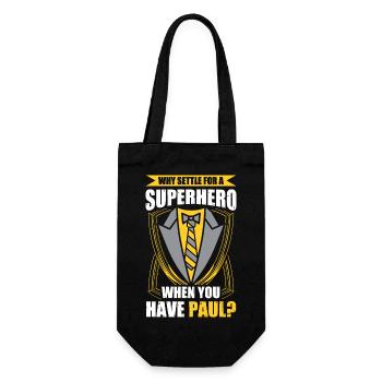 Why settle for a superhero when you have Paul - Gift Bag for Bottles - black - Front