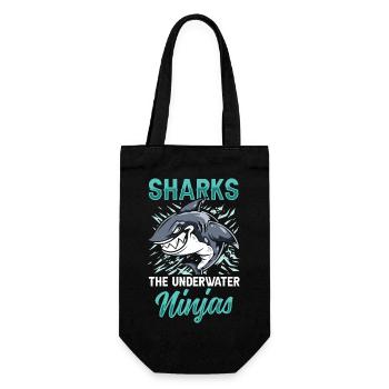 Sharks the Underwater Ninjas - Geschenkbeutel für Flaschen - Schwarz - Vorne