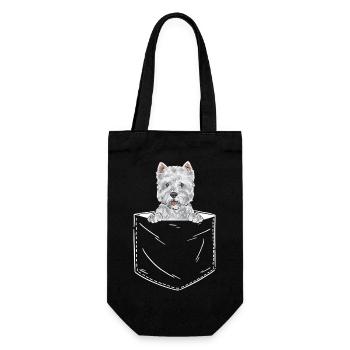 West Highland White Terrier Westie - Gift Bag for Bottles - black - Front