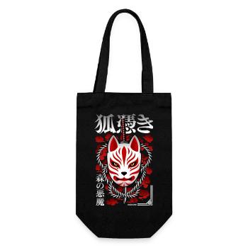 Japan Kitsune - Démon de la forêt - Sac à bouteille - noir - Devant