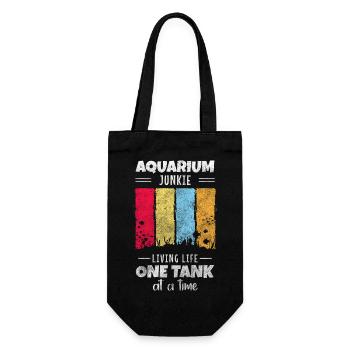 Aquarist Aquarianer Fischfreund - Geschenkbeutel für Flaschen - Schwarz - Vorne