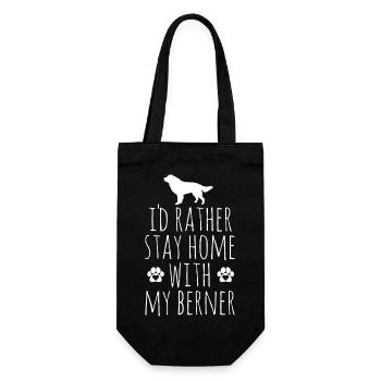 Berner Sennenhund - Geschenkbeutel für Flaschen - Schwarz - Vorne