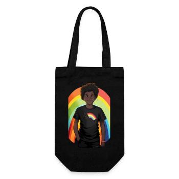 Arc-en-ciel et enfant - Sac à bouteille - noir - Devant
