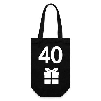 oberteil Geburtstag, 40 geschenk schachtel - Geschenkbeutel für Flaschen - Schwarz - Vorne