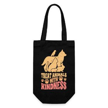 Retro Treat Animals With Kindness For A Vet Med - Gift Bag for Bottles - black - Front