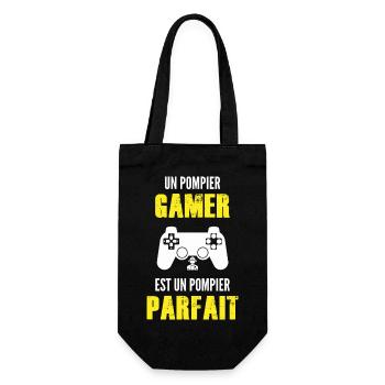 pompier gamer / pompier parfait - Sac à bouteille - noir - Devant