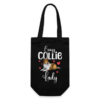 Collie à poil long Collie rugueux Chien - Sac à bouteille - noir - Devant