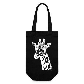 Cute giraffe with cute look - Gift Bag for Bottles - black - Front