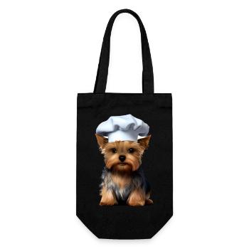 Dog Owner Yorkshire Terrier Puppy Dog - Gift Bag for Bottles - black - Front
